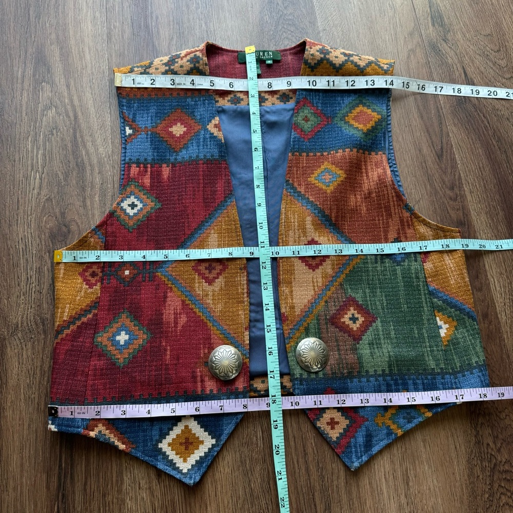 Lauren Ralph Lauren Southwestern Aztec Cotton
Vest M - Picture 10 of 10